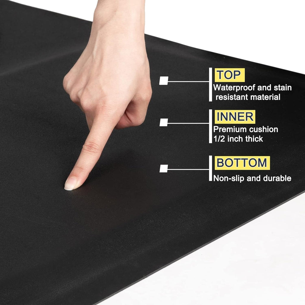 3' X 4' Barber Floor Mat anti Fatigue for Stylist Standing, 1/2'' Thick Comfort Matt Square Base for Salon Styling Chair, Hair Cutting Hairdressing Beauty Equipment-4