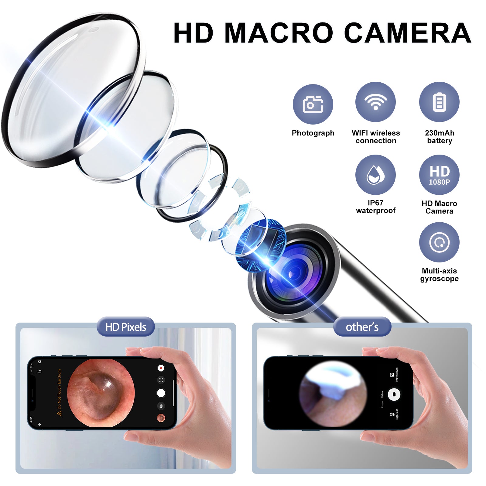 HD Smart Ear Cleaner with Camera & LED Light – Ear Wax Removal Otoscope