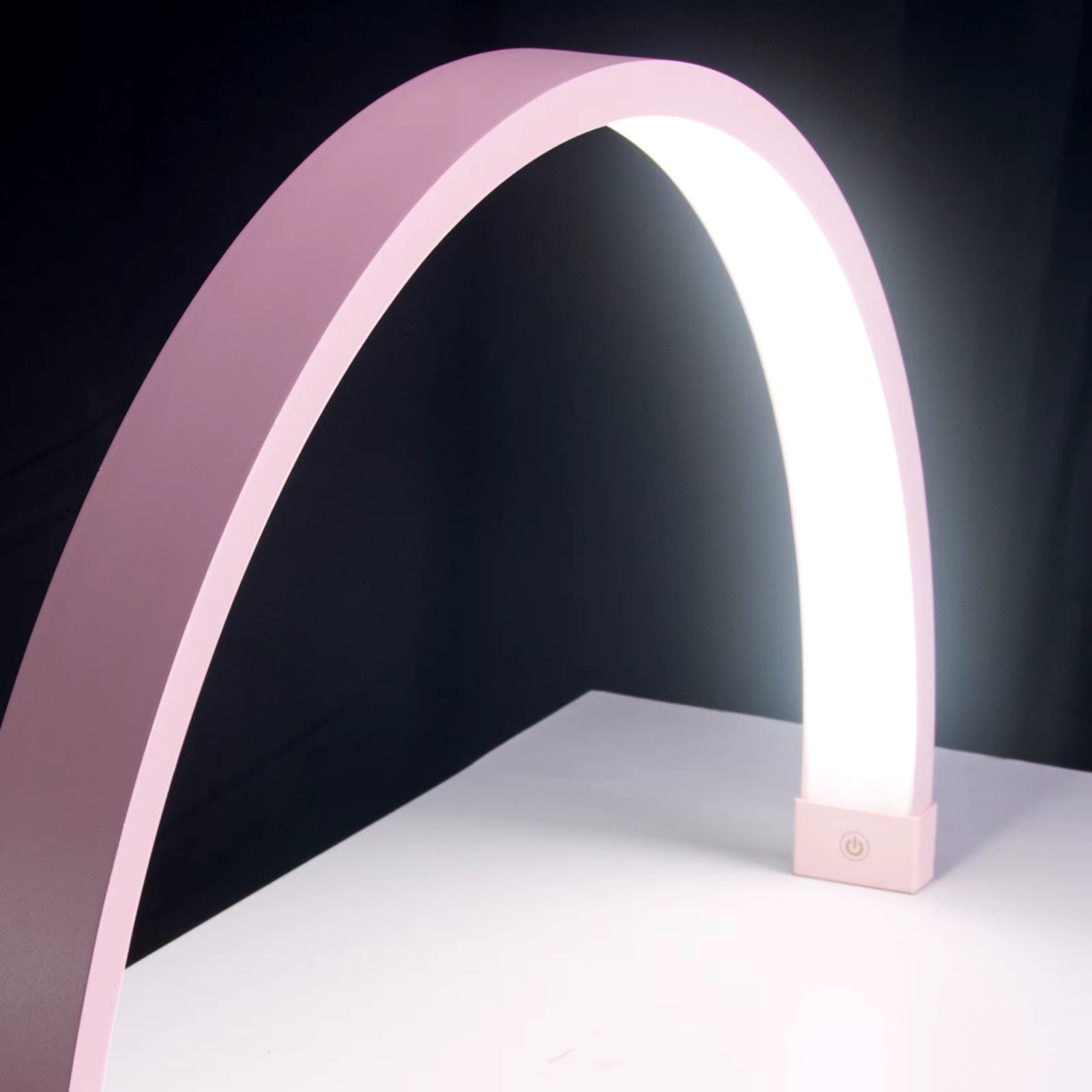30-Inch Golden LED Half Moon Nail & Tattoo Lamp – Professional Manicure Light