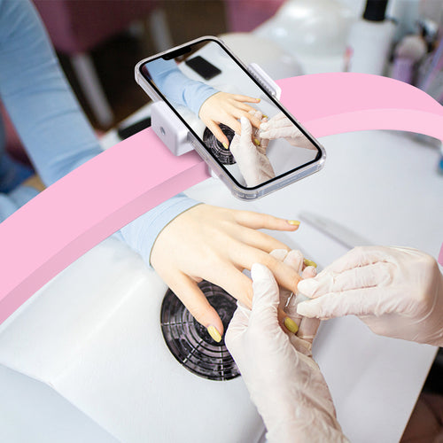 30-Inch Golden LED Half Moon Nail & Tattoo Lamp – Professional Manicure Light