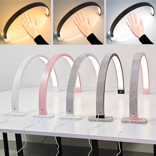 30-Inch Golden LED Half Moon Nail & Tattoo Lamp – Professional Manicure Light