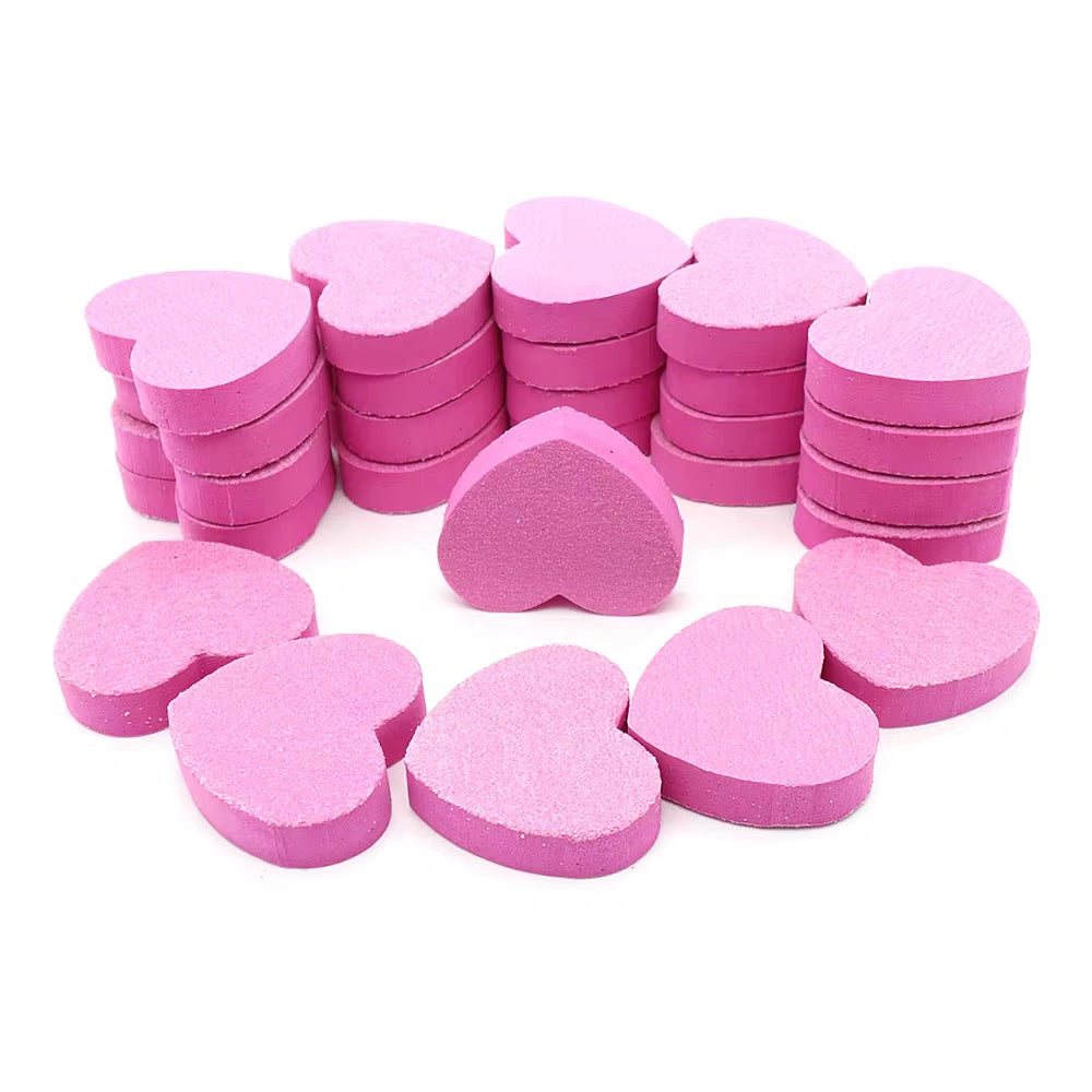 Mini Heart-Shaped Nail Buffer Sponge (100/180 Grit | Double-Sided) 100pcs