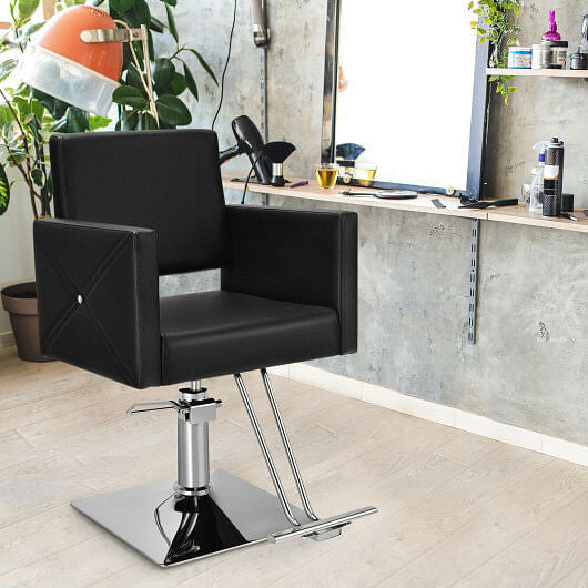 Salon Chair for Hair Stylist with Adjustable Swivel Hydraulic-Black-1