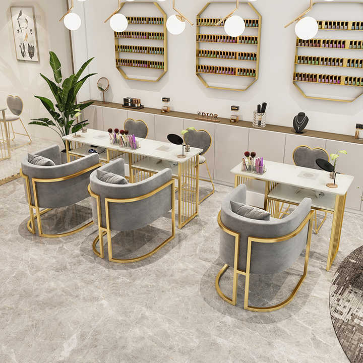 Modern Marble Manicure Table with Chair – Salon & Home Use