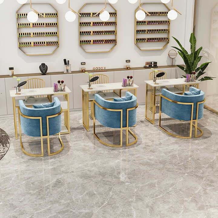 Modern Marble Manicure Table with Chair – Salon & Home Use