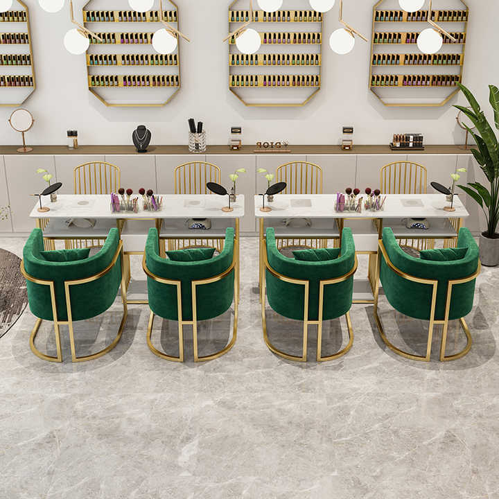 Modern Marble Manicure Table with Chair – Salon & Home Use