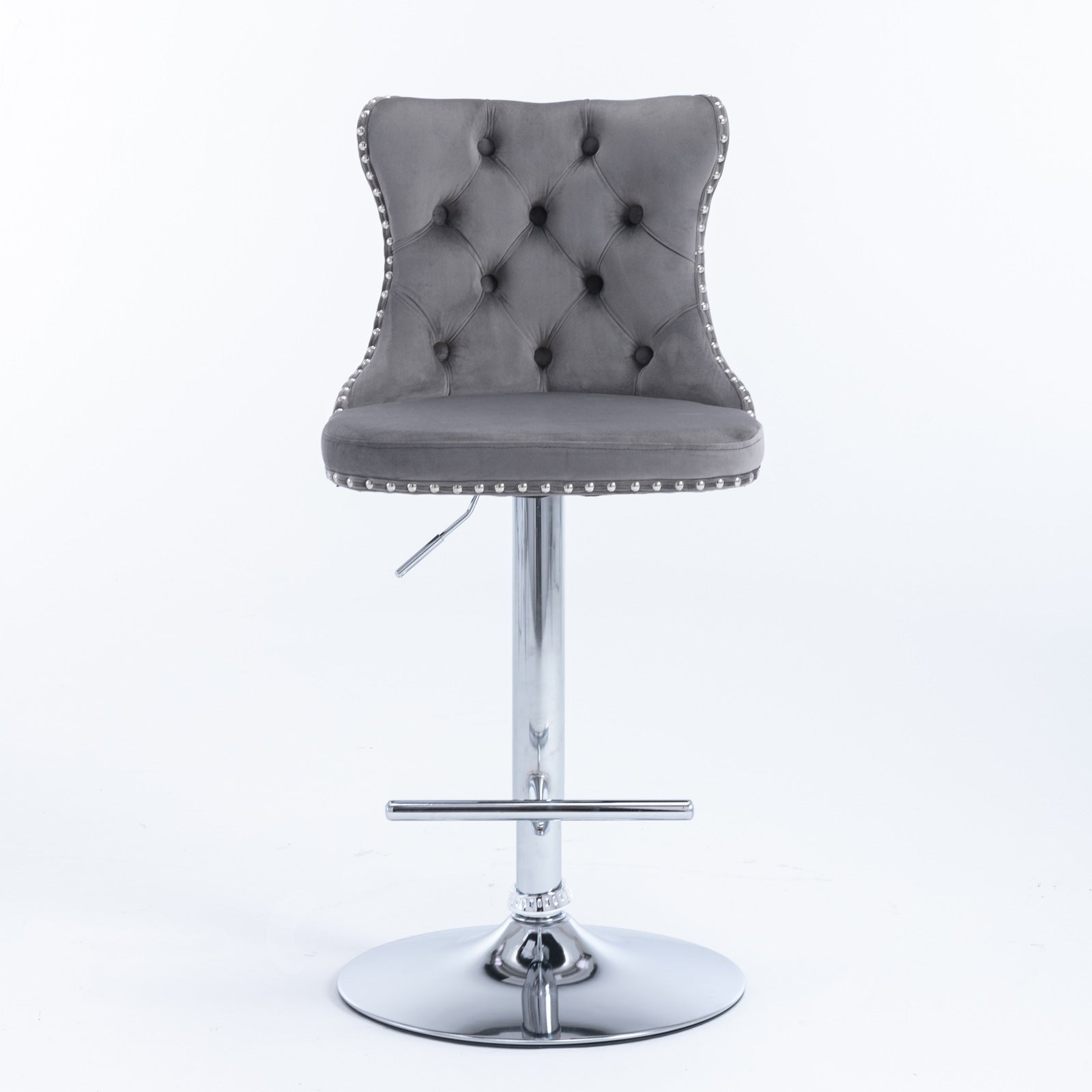 Swivel Velvet Barstools – Modern Adjustable Bar Chairs with Tufted Backrest
