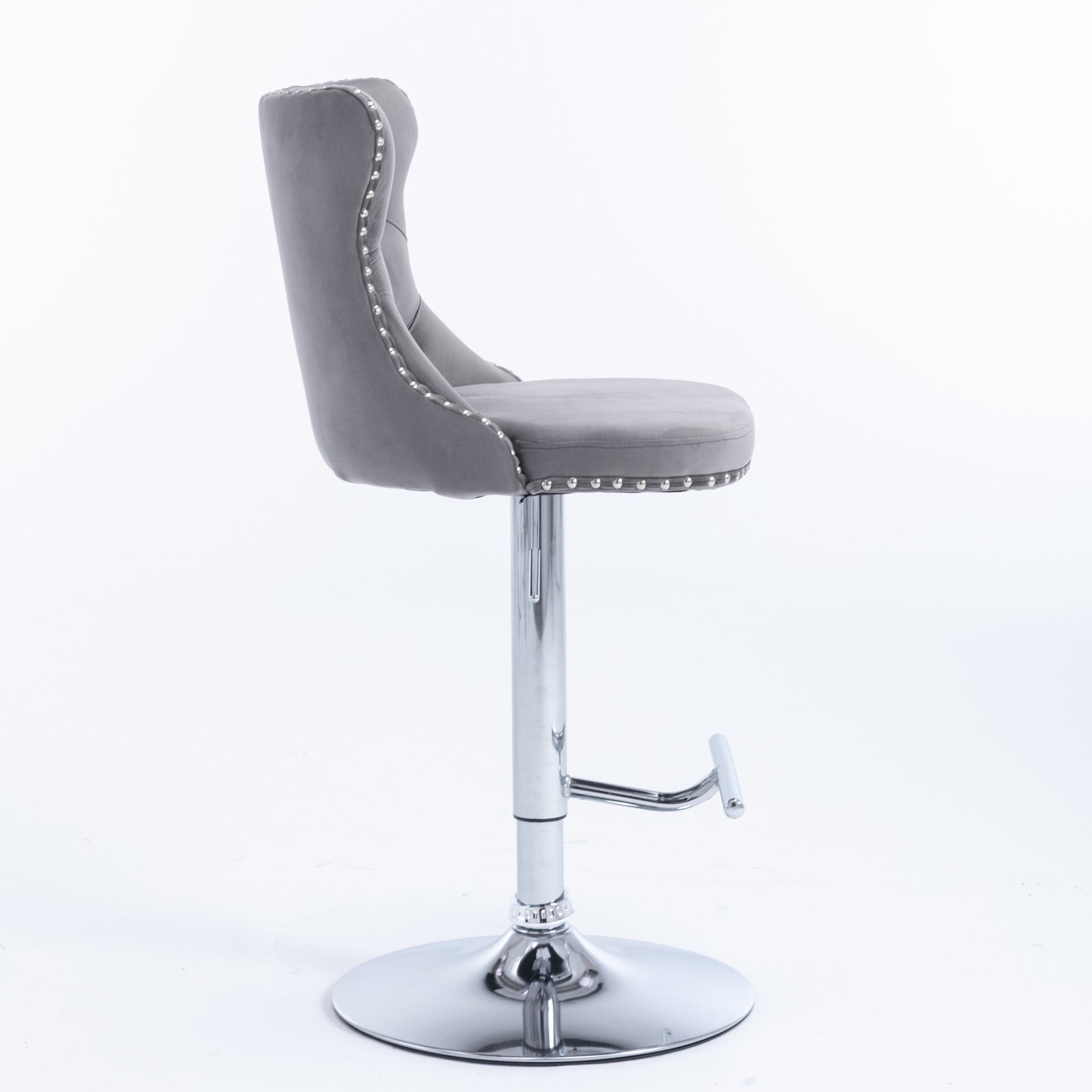 Swivel Velvet Barstools – Modern Adjustable Bar Chairs with Tufted Backrest