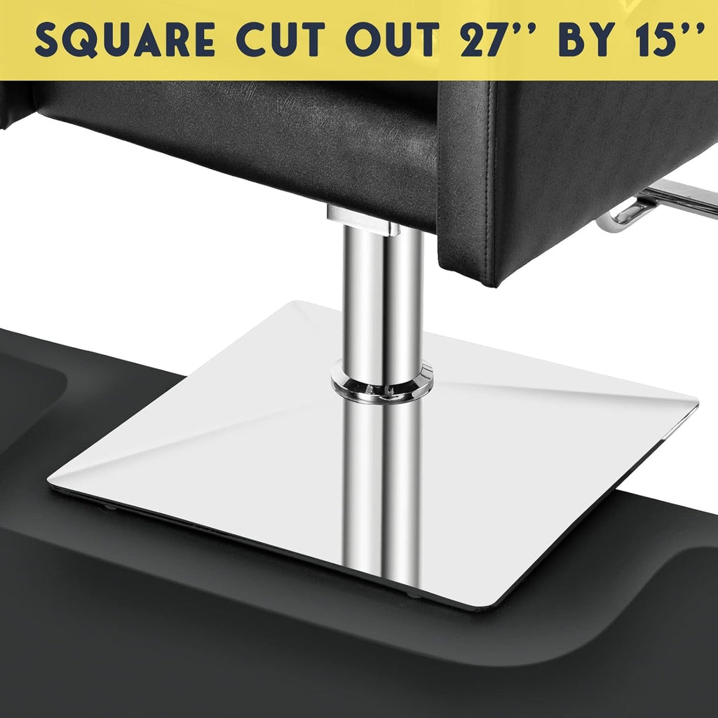 3' X 4' Barber Floor Mat anti Fatigue for Stylist Standing, 1/2'' Thick Comfort Matt Square Base for Salon Styling Chair, Hair Cutting Hairdressing Beauty Equipment-1